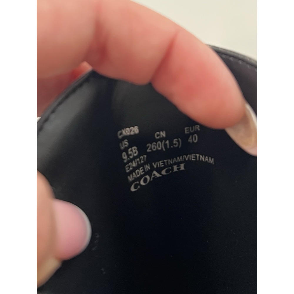 COACH Black High Shine Leather Shearling Combat Booties Uniform Dress Shoes 9.5B - Picture 13 of 13